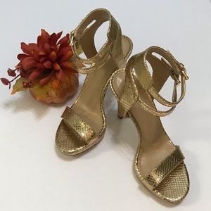 Ankle Strap Gold Heels Sz 6M